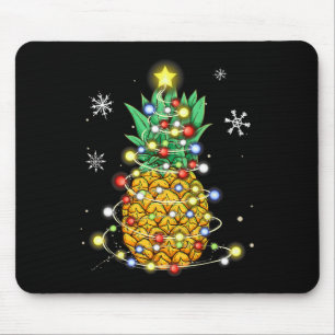 Pineapple Christmas Xmas Lights  Mouse Mat