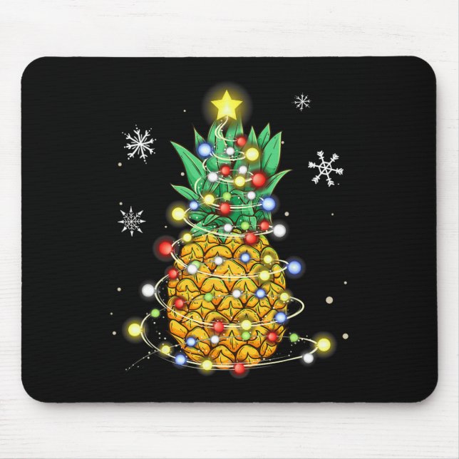 Pineapple Christmas Xmas Lights  Mouse Mat (Front)