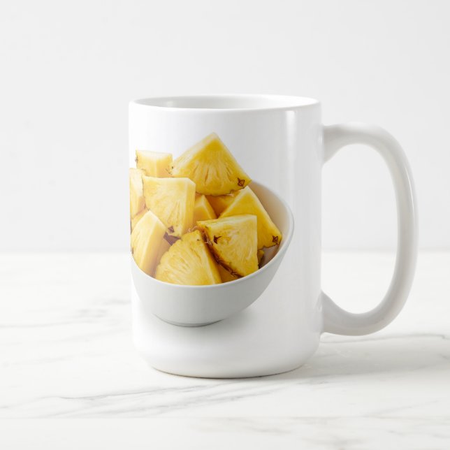 pineapple chunks in a bowl coffee mug (Right)