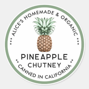 Pineapple chutney canning label