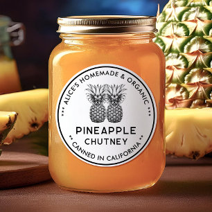 Pineapple chutney canning label