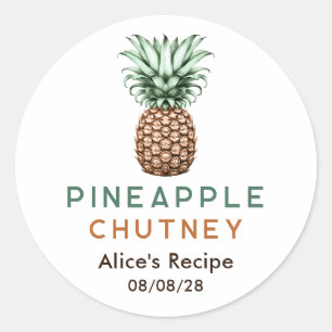 Pineapple chutney homemade preserve classic round sticker