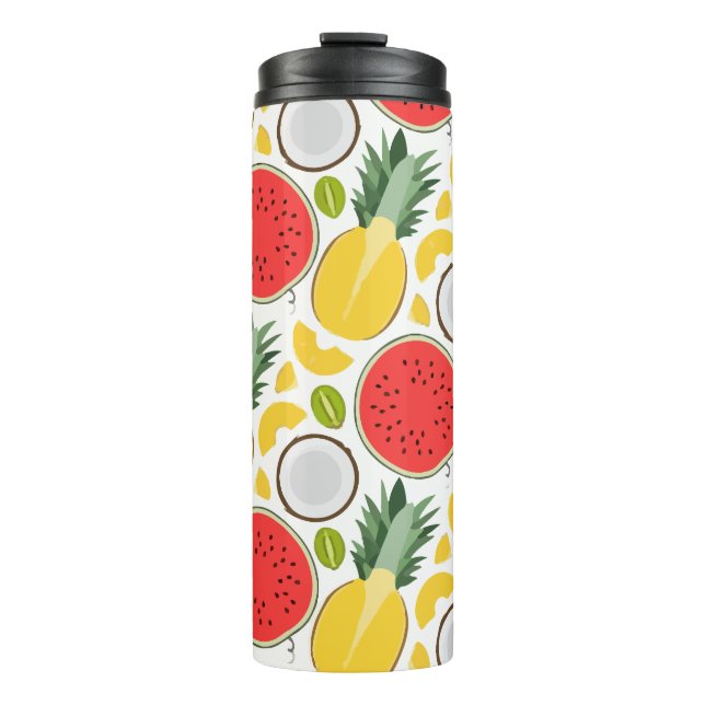 Pineapple Coconut Watermelon Pieces Thermal Tumbler (Front)