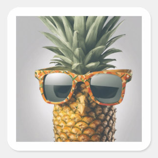 Pineapple Craze Square Sticker