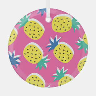 Pineapple Crazy Colours: Childish Pop-Art. Glass Tree Decoration