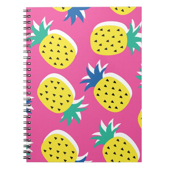 Pineapple Crazy Colours: Childish Pop-Art. Notebook (Front)