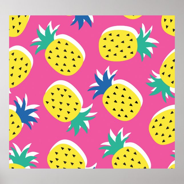 Pineapple Crazy Colours: Childish Pop-Art. Poster (Front)