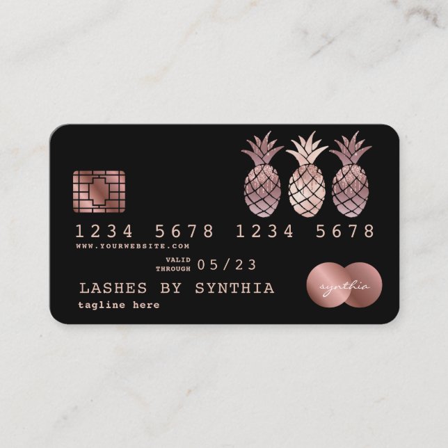 Pineapple Credit Card Styled Dripping Gold (Front)