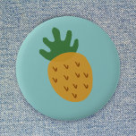 Pineapple | Cute Infertility IVF Cyan Blue Green 6 Cm Round Badge<br><div class="desc">Beautiful super cute pineapple design graphic badge on a cyan blue green background to grow awareness for infertility issues and support those going through fertility treatments such as IVF, ICSI, IUI. Women all over the world have clung to the sunny colorful fruit as an emblem of their fertility journey -...</div>