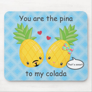 Pineapple cute kawaii cartoon valentine's day  mouse mat