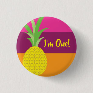 Pineapple Cute Kid's Birthday Party Summer 3 Cm Round Badge