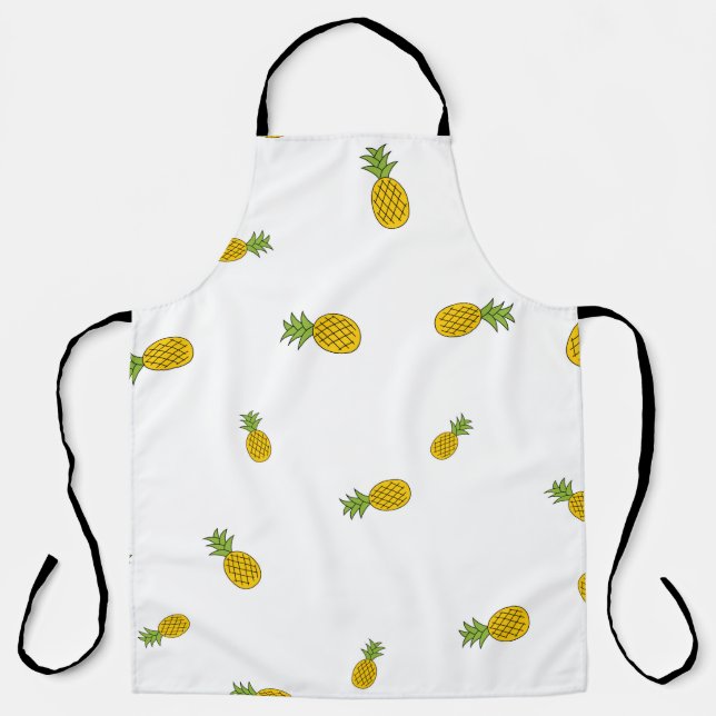 Pineapple cute seamless pattern background. Vintag Apron (Front)