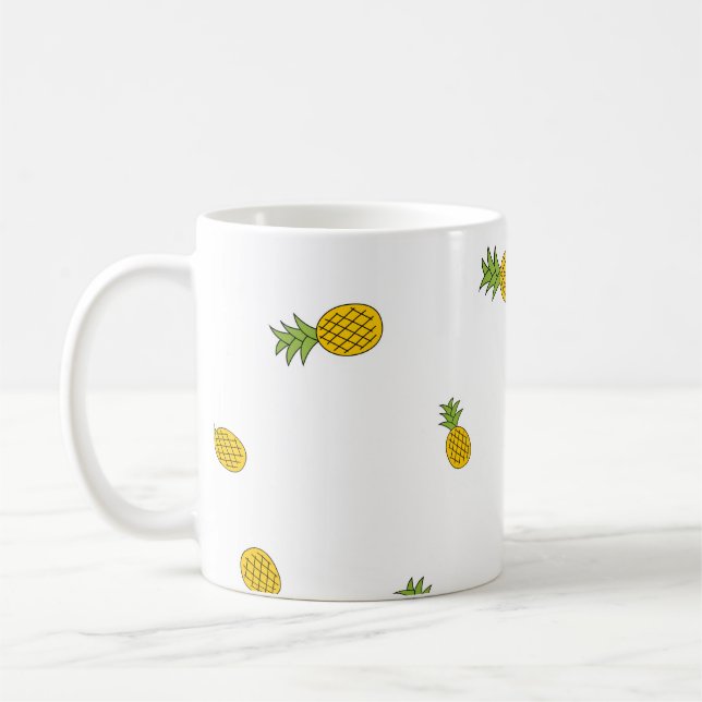 Pineapple cute seamless pattern background. Vintag Coffee Mug (Left)