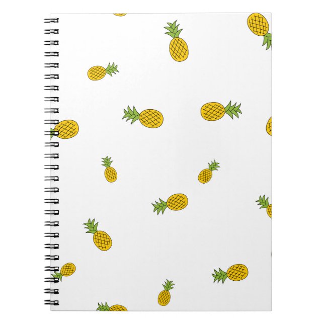 Pineapple cute seamless pattern background. Vintag Notebook (Front)