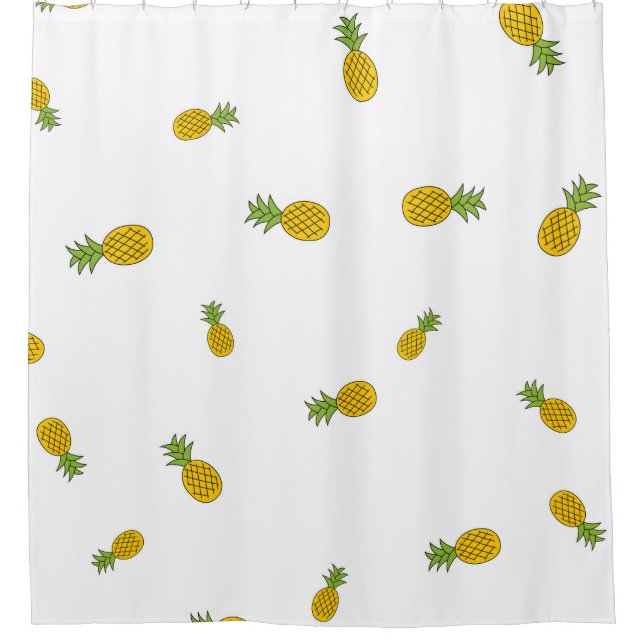 Pineapple cute seamless pattern background. Vintag Shower Curtain (Front)