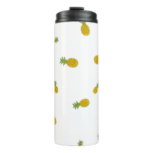 Pineapple cute seamless pattern background. Vintag Thermal Tumbler