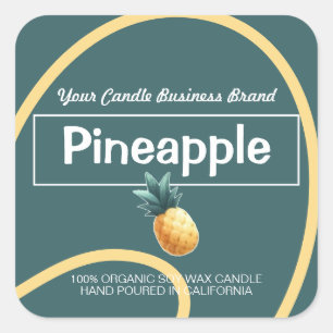 Pineapple Cute Style Modern Soy Candles Labels