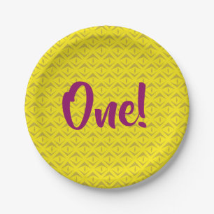 Pineapple Cute Summer 1st Birthday Party Theme Paper Plate