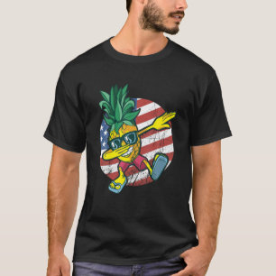 Pineapple Dabbing American Flag Hawaii Gift Boys G T-Shirt