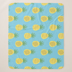 Pineapple Delight: Tropical Fruit Print Sherpa Blanket