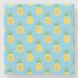 Pineapple Delight: Tropical Fruit Print Stone Coaster