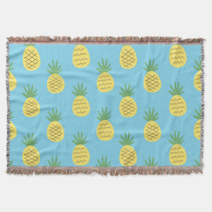 Pineapple Delight: Tropical Fruit Print Throw Blanket