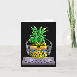 Pineapple Dj Music Aloha Beaches Hawaiian Hawaii  Card