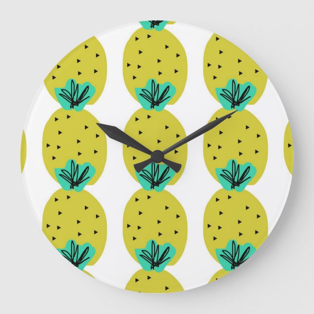 Pineapple Doodle Kitchen Fruit Large Clock (Front)