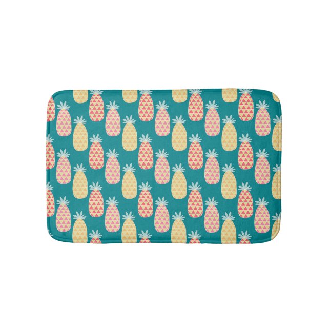 Pineapple Doodle Pattern Bath Mat (Front)