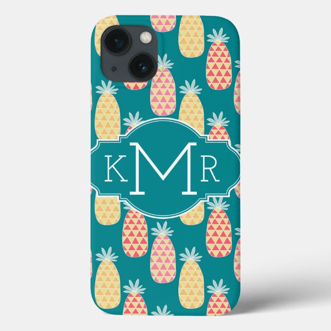 Pineapple Doodle Pattern | Monogram Case-Mate iPhone Case (Back)
