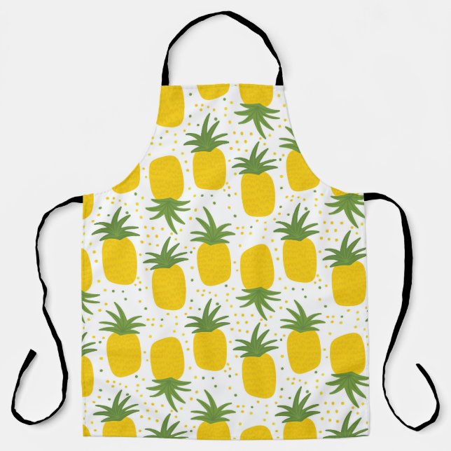 Pineapple Dots: Summer Fruit Design Apron (Front)