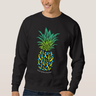 Pineapple Down Syndrome Awareness Tribe 21 Gold Bl Sweatshirt