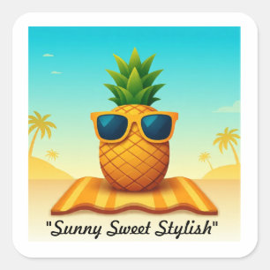 "Pineapple Dream Life" Square Sticker