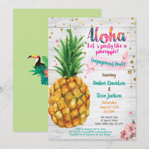 Pineapple engagement party invitation tropical