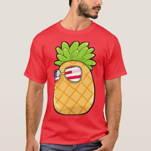 Pineapple Eyeglasses USA Flag T-Shirt