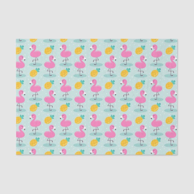 Pineapple flamingo Tissue Paper (Front)