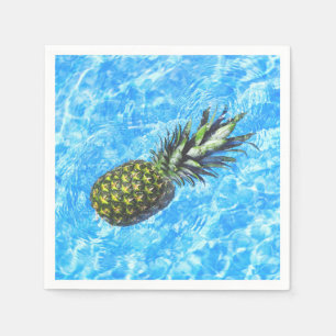 Pineapple Floating in the Water Peaceful Sweet Napkin
