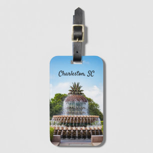Pineapple Fountain in Charleston, SC Luggage Tag