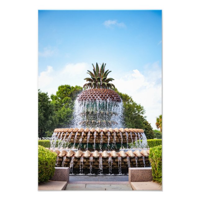 Pineapple Fountain in Charleston, SC Photo Print (Front)