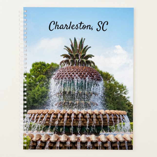 Pineapple Fountain in Charleston, SC Planner (Front)