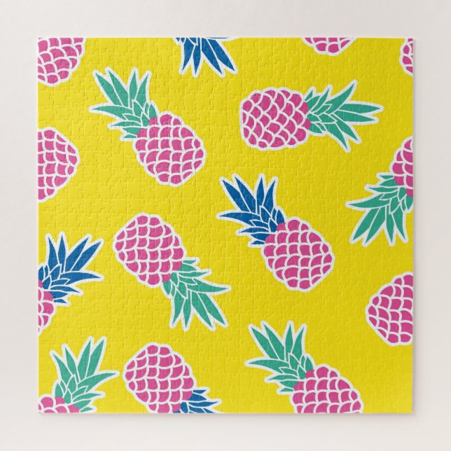 Pineapple Frenzy: Bright Cartoon Vintage. Jigsaw Puzzle (Vertical)