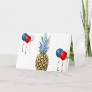 Pineapple Fruit Beach Dessert Colourful Tropical Card