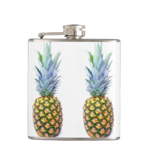 Pineapple Fruit Beach Dessert Colourful Tropical Hip Flask