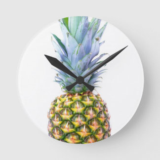 Pineapple Fruit Beach Dessert Colourful Tropical Round Clock