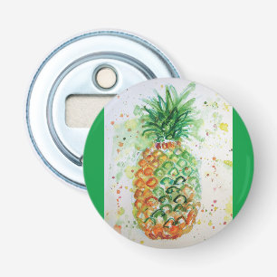 Pineapple Fruit Food Tropical Art Orange Lime Cute Bottle Opener