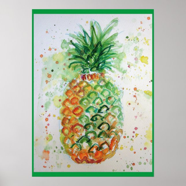 Pineapple Fruit Food Tropical Art Poster (Front)