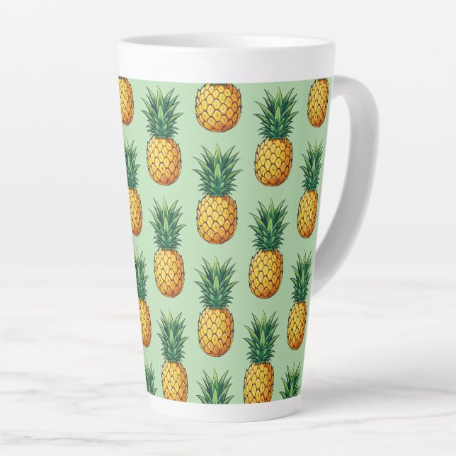 Pineapple fruit latte mug (Right Angle)