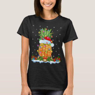 Pineapple Fruit Lover Matching Santa Hat Pineapple T-Shirt