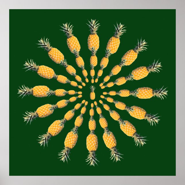 pineapple fruit mandala poster (Front)