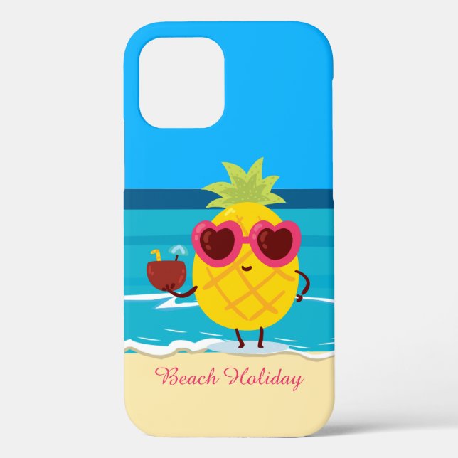Pineapple fruit on Beach Holiday Cute Colourful Case-Mate iPhone Case (Back)